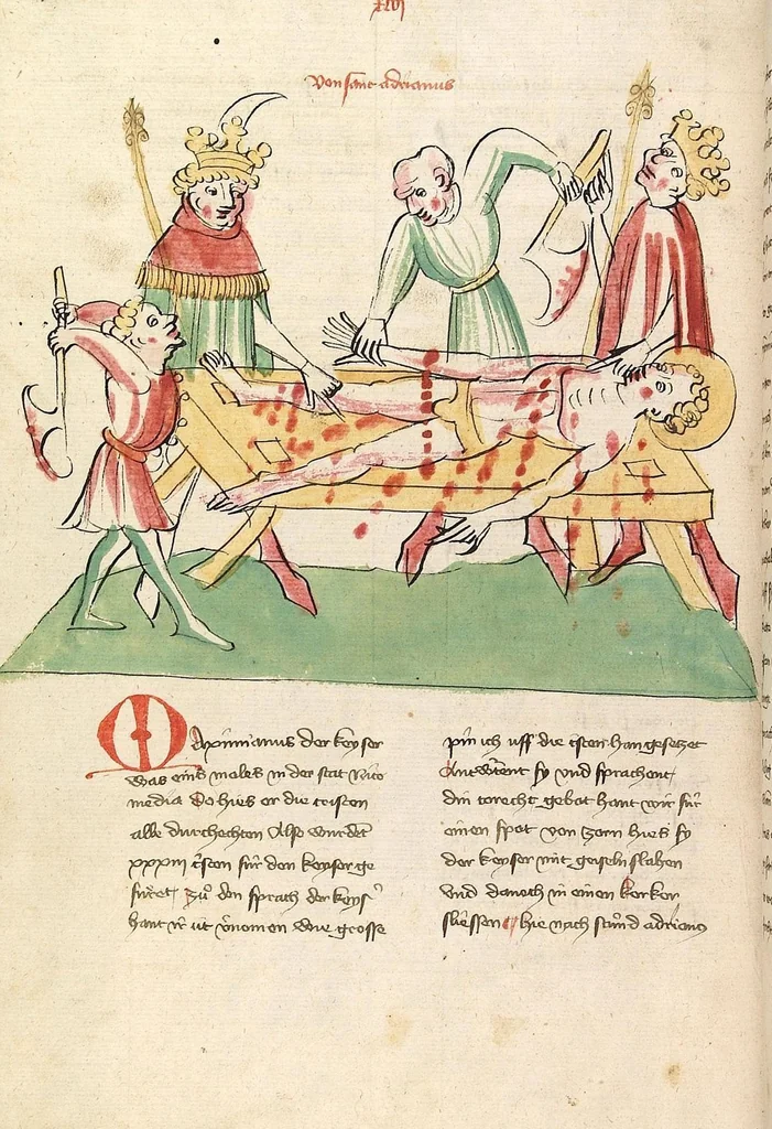 An illustration from "Elsässische Legenda Aurea", 1419, leaf 230