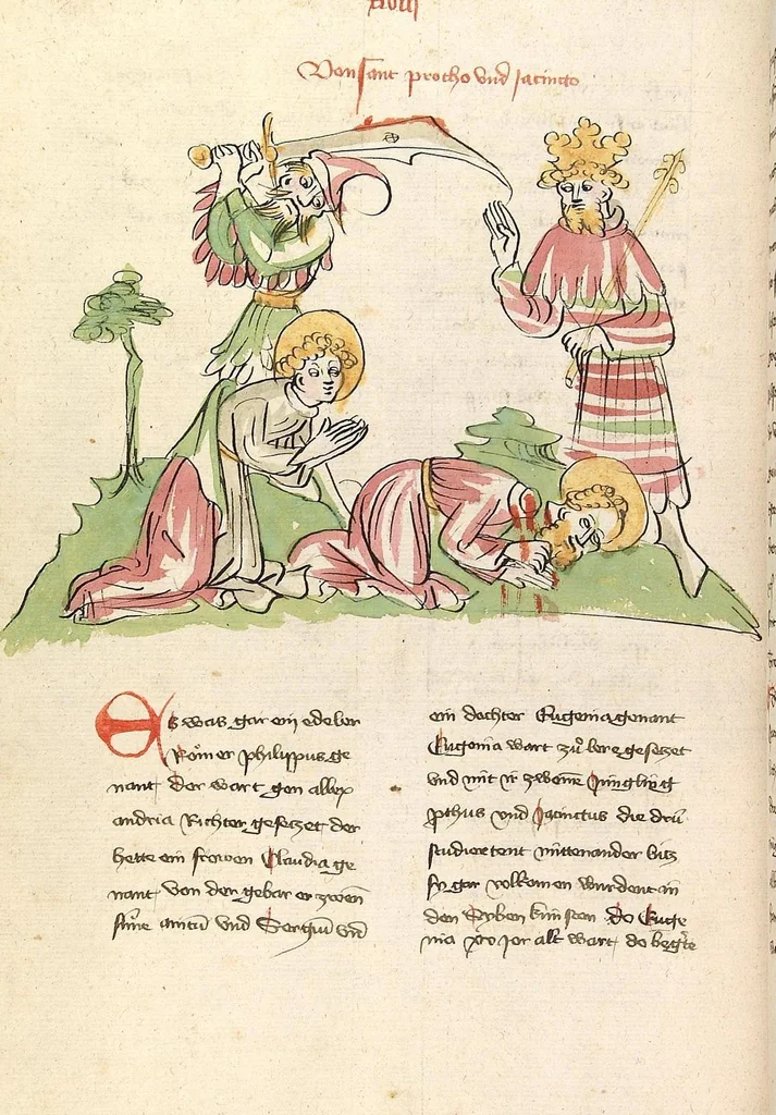 An illustration from "Elsässische Legenda Aurea", 1419, leaf 238