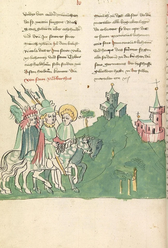 An illustration from "Elsässische Legenda Aurea", 1419, leaf 266