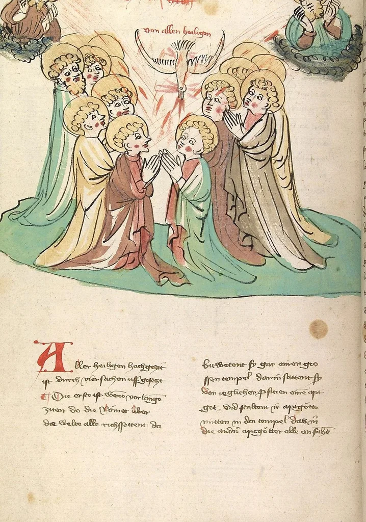 An illustration from "Elsässische Legenda Aurea", 1419, leaf 372