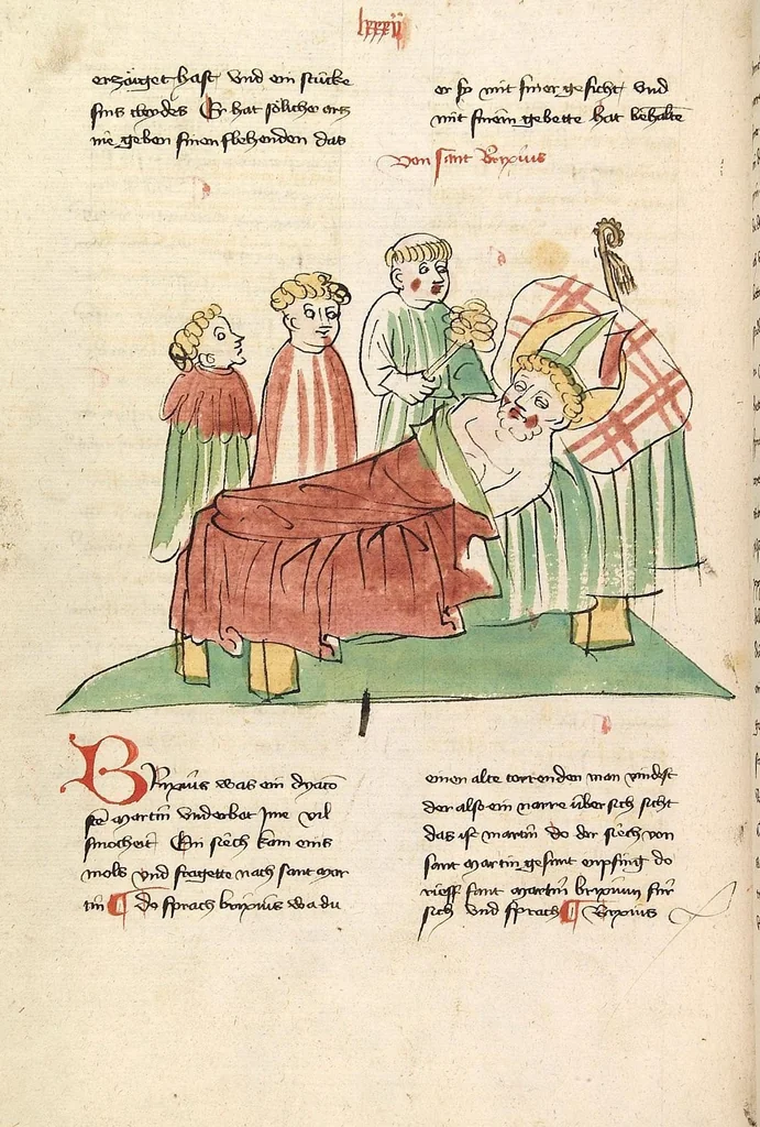 An illustration from "Elsässische Legenda Aurea", 1419, leaf 404