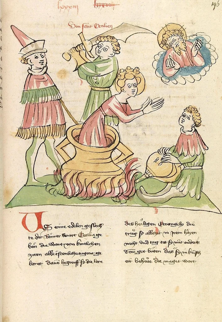 An illustration from "Elsässische Legenda Aurea", 1419, leaf 407