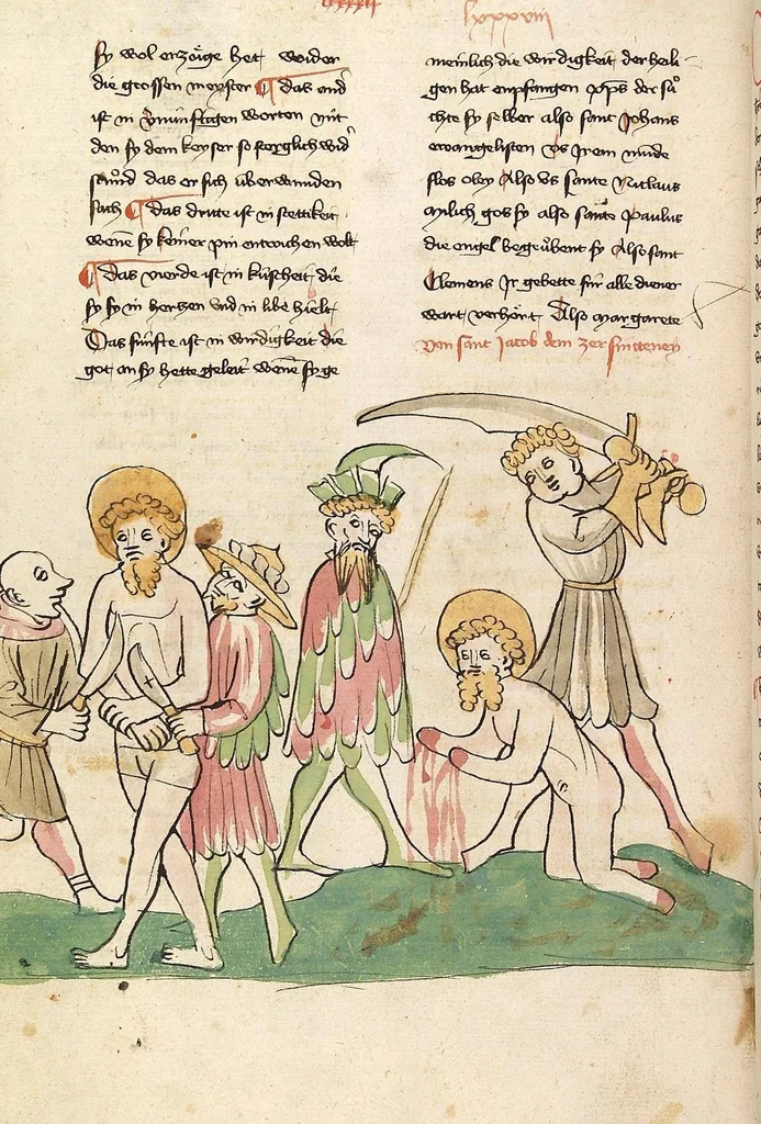 An illustration from "Elsässische Legenda Aurea", 1419, leaf 438