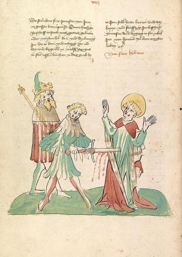 An illustration from "Elsässische Legenda Aurea", 1419, leaf 44