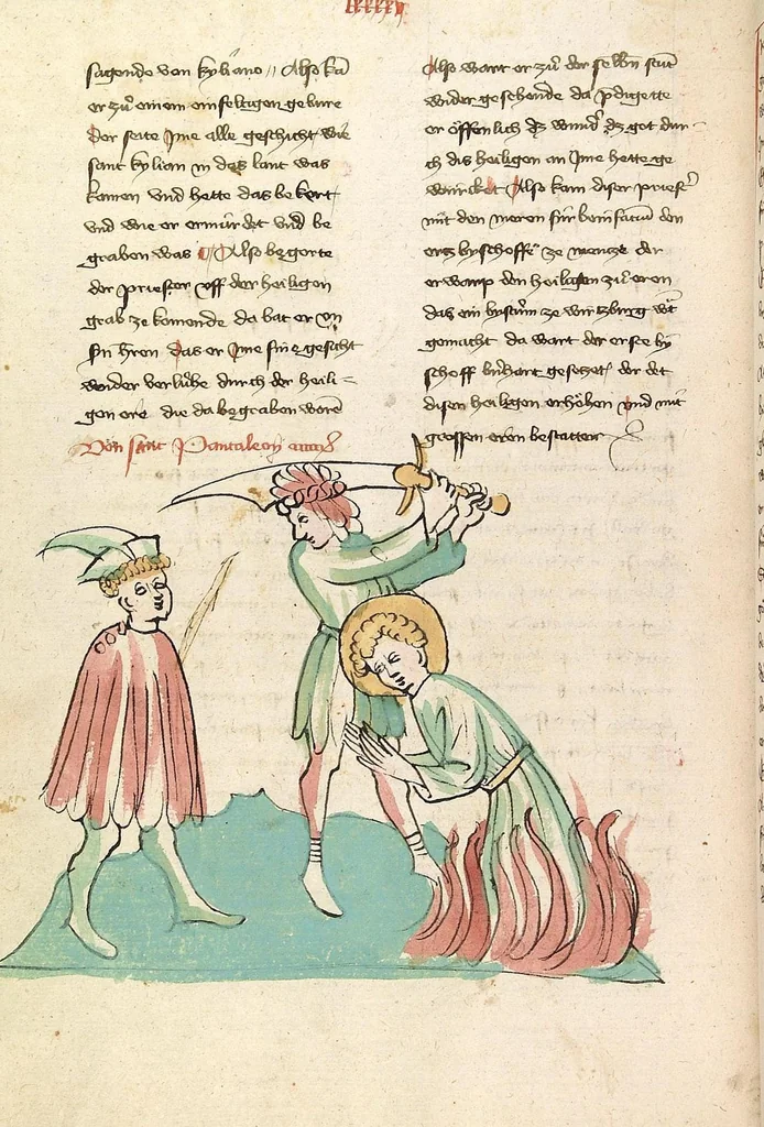 An illustration from "Elsässische Legenda Aurea", 1419, leaf 470