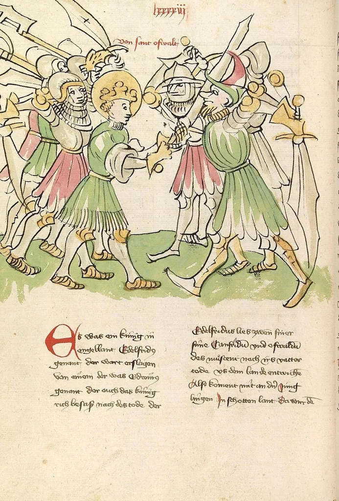 An illustration from "Elsässische Legenda Aurea", 1419, leaf 482