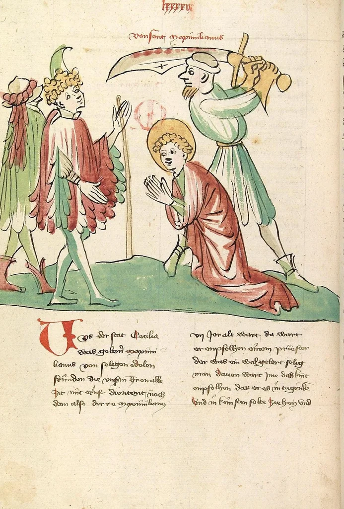 An illustration from "Elsässische Legenda Aurea", 1419, leaf 494