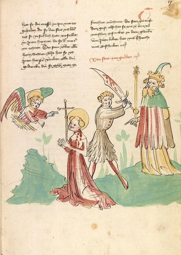 An illustration from "Elsässische Legenda Aurea", 1419, leaf 53