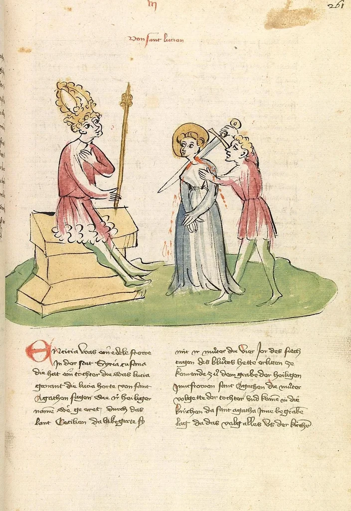 An illustration from "Elsässische Legenda Aurea", 1419, leaf 545