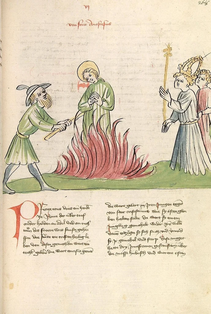 An illustration from "Elsässische Legenda Aurea", 1419, leaf 559