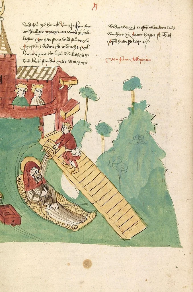 An illustration from "Elsässische Legenda Aurea", 1419, leaf 56
