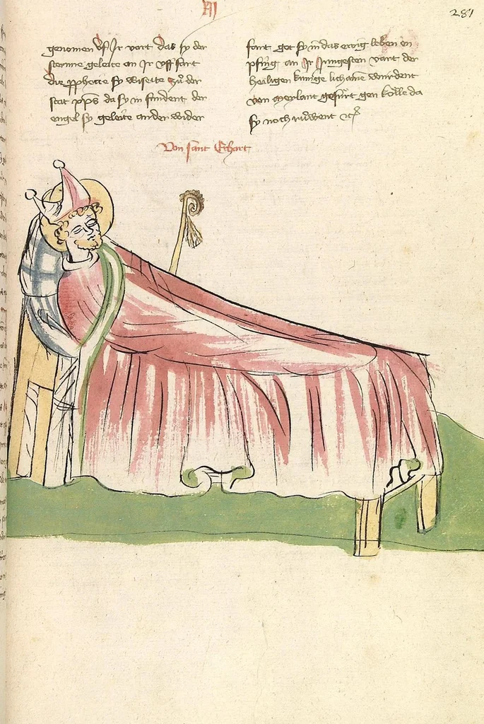 An illustration from "Elsässische Legenda Aurea", 1419, leaf 585