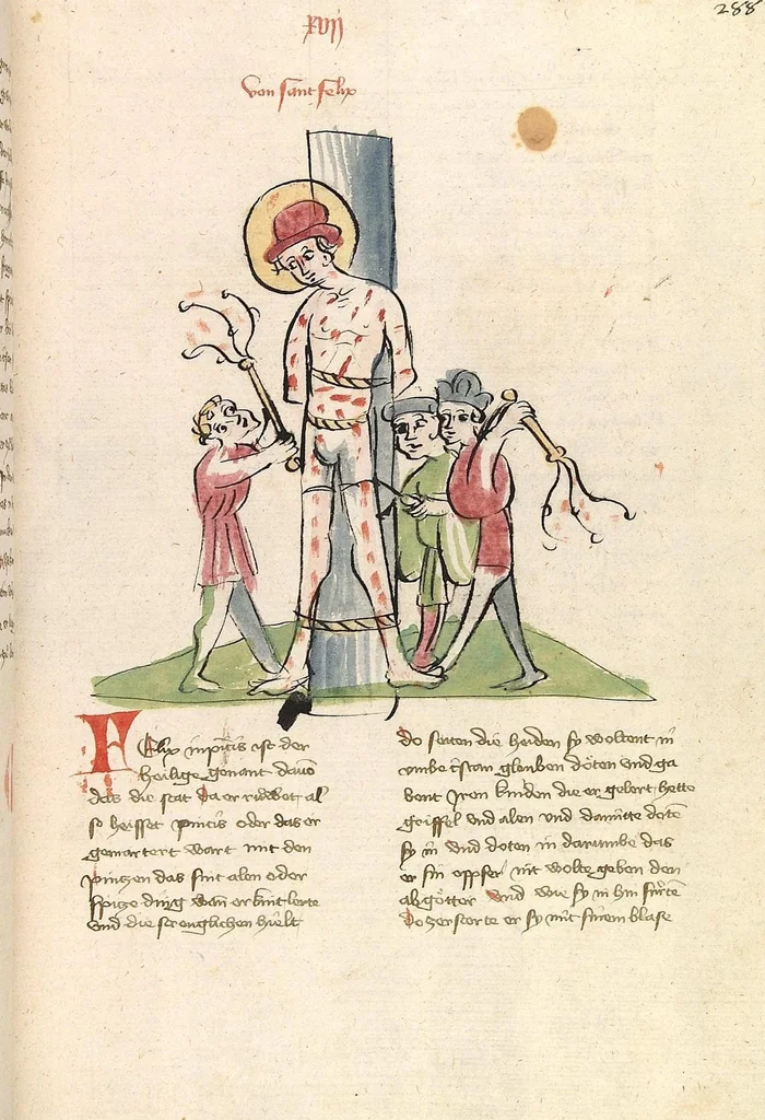 An illustration from "Elsässische Legenda Aurea", 1419, leaf 599