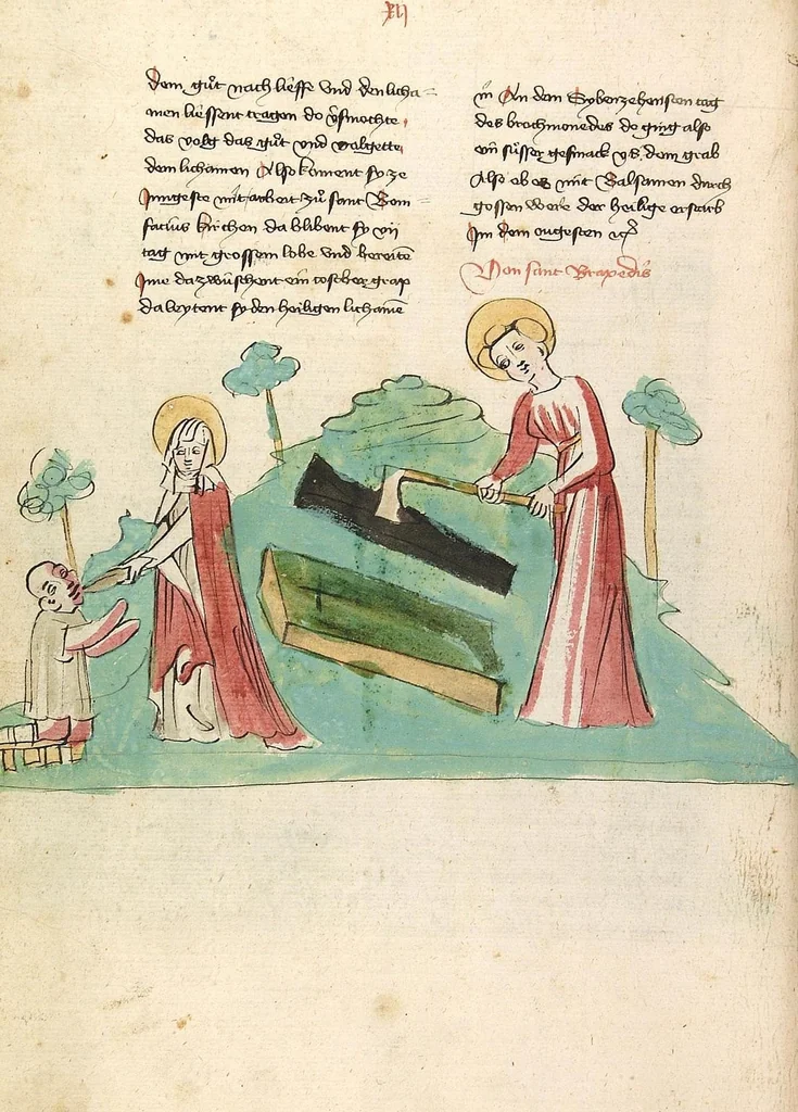 An illustration from "Elsässische Legenda Aurea", 1419, leaf 60