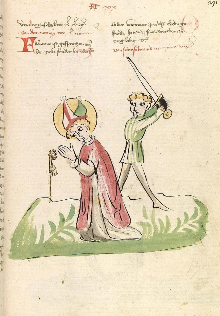 An illustration from "Elsässische Legenda Aurea", 1419, leaf 605