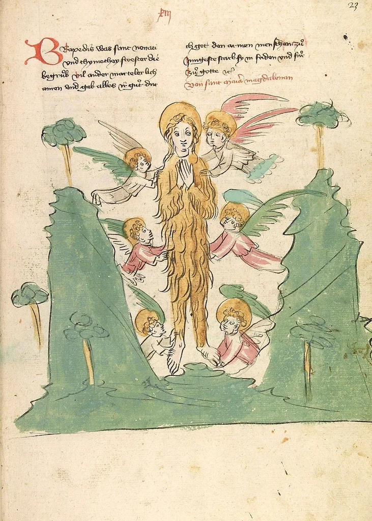 An illustration from "Elsässische Legenda Aurea", 1419, leaf 61