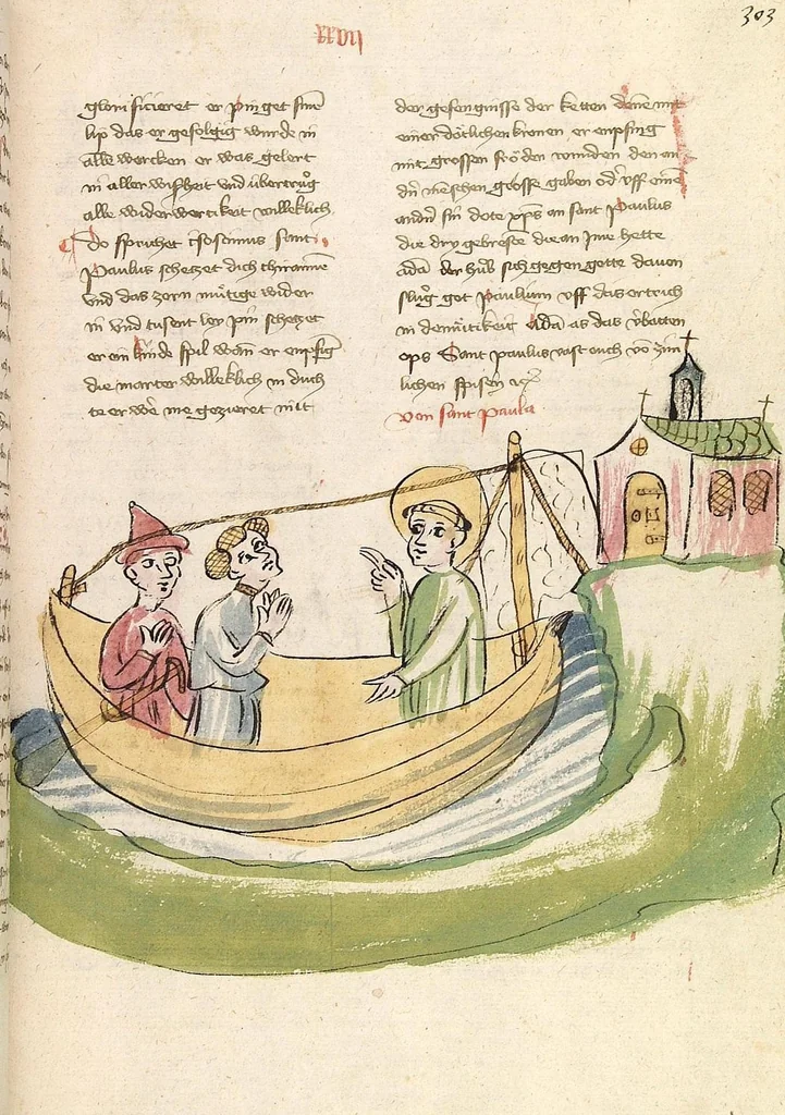 An illustration from "Elsässische Legenda Aurea", 1419, leaf 629