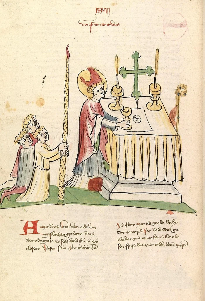 An illustration from "Elsässische Legenda Aurea", 1419, leaf 666