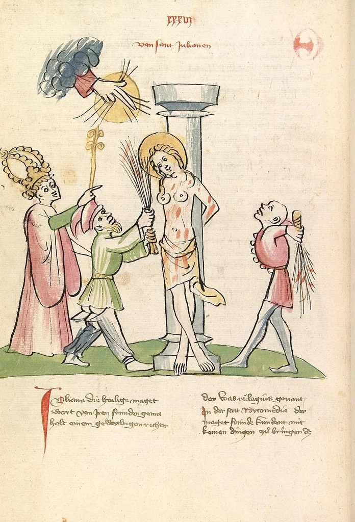 An illustration from "Elsässische Legenda Aurea", 1419, leaf 670