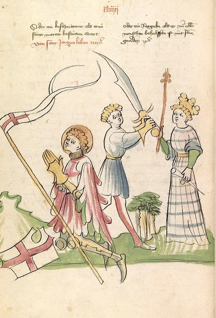 An illustration from "Elsässische Legenda Aurea", 1419, leaf 740
