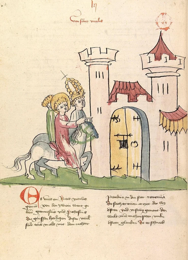 An illustration from "Elsässische Legenda Aurea", 1419, leaf 750