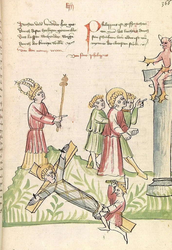 An illustration from "Elsässische Legenda Aurea", 1419, leaf 755