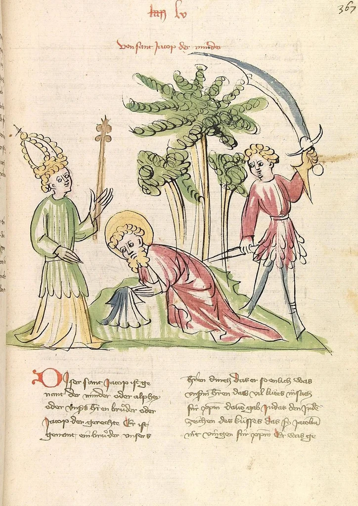 An illustration from "Elsässische Legenda Aurea", 1419, leaf 757