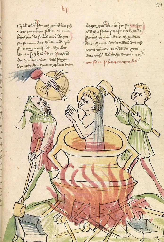 An illustration from "Elsässische Legenda Aurea", 1419, leaf 765
