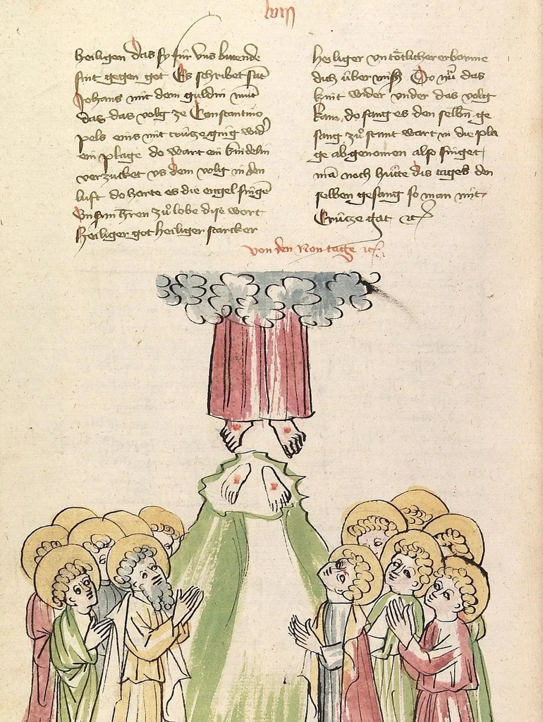 An illustration from "Elsässische Legenda Aurea", 1419, leaf 768