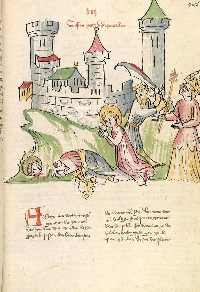 An illustration from "Elsässische Legenda Aurea", 1419, leaf 795