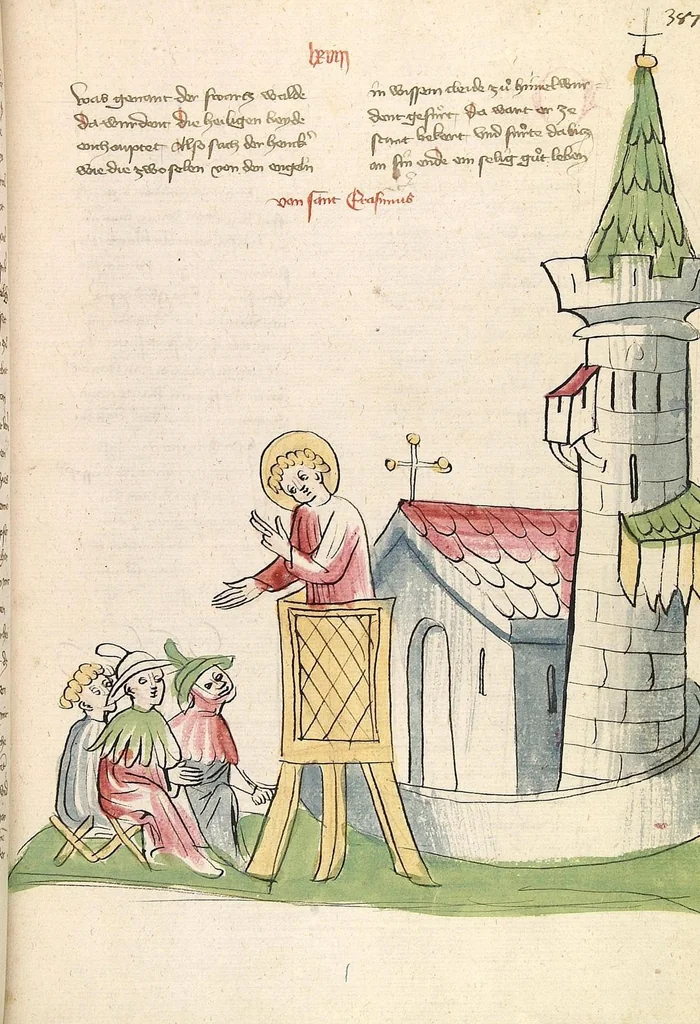 An illustration from "Elsässische Legenda Aurea", 1419, leaf 797