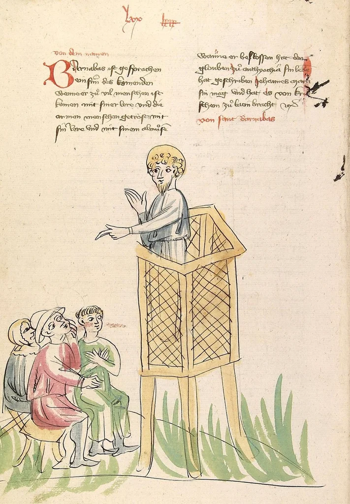 An illustration from "Elsässische Legenda Aurea", 1419, leaf 806