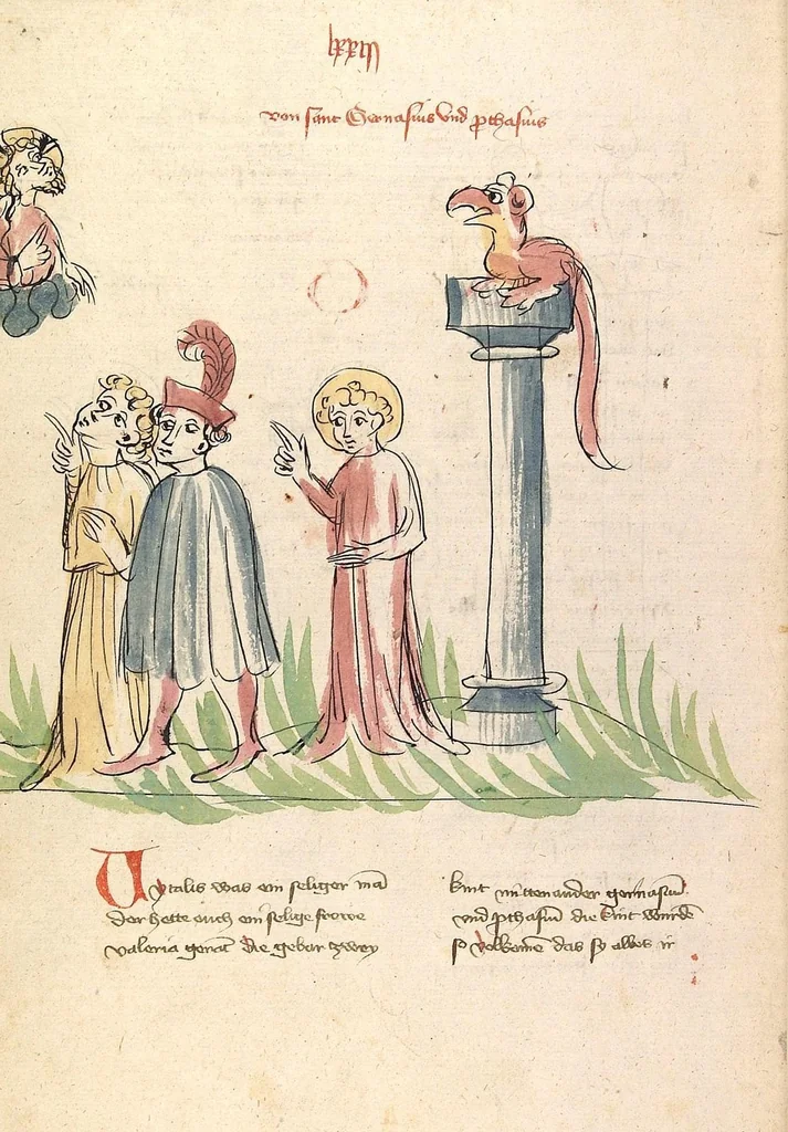 An illustration from "Elsässische Legenda Aurea", 1419, leaf 814