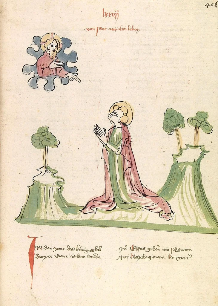 An illustration from "Elsässische Legenda Aurea", 1419, leaf 835
