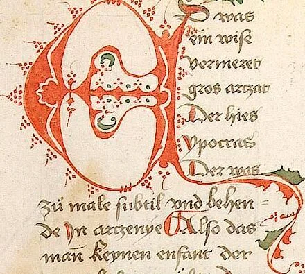 An illustration from Historia septem sapientum, dt. ; Martinus Oppaviensis: Chronicon pontificum et imperatorum, dt., 1450, leaf 119