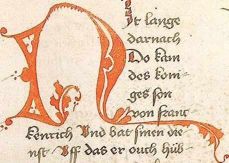 An illustration from Historia septem sapientum, dt. ; Martinus Oppaviensis: Chronicon pontificum et imperatorum, dt., 1450, leaf 209