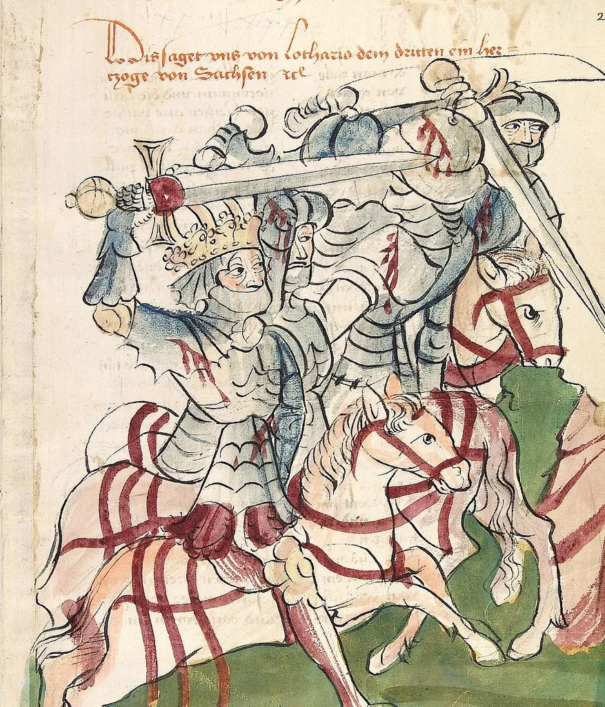 An illustration from Historia septem sapientum, dt. ; Martinus Oppaviensis: Chronicon pontificum et imperatorum, dt., 1450, leaf 423