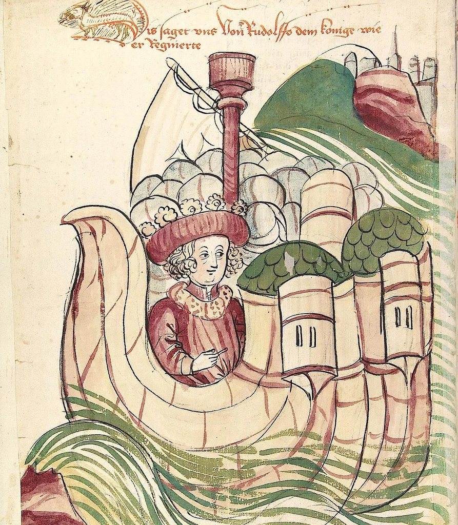 An illustration from Historia septem sapientum, dt. ; Martinus Oppaviensis: Chronicon pontificum et imperatorum, dt., 1450, leaf 448