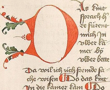 An illustration from Historia septem sapientum, dt. ; Martinus Oppaviensis: Chronicon pontificum et imperatorum, dt., 1450, leaf 89
