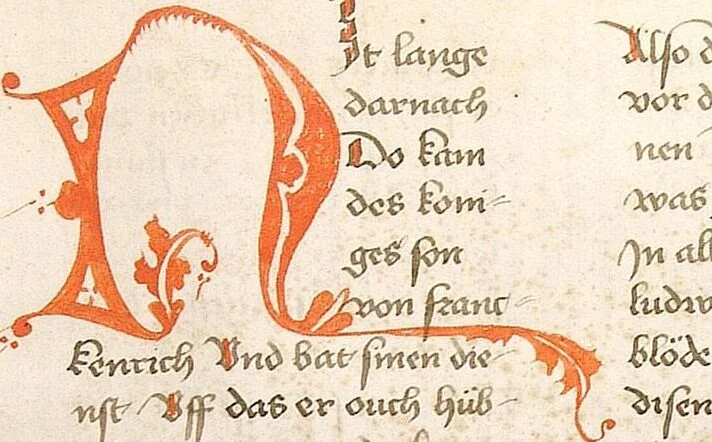 An illustration from Historia septem sapientum, dt. ; Martinus Oppaviensis: Chronicon pontificum et imperatorum, dt., 1450, leaf 193