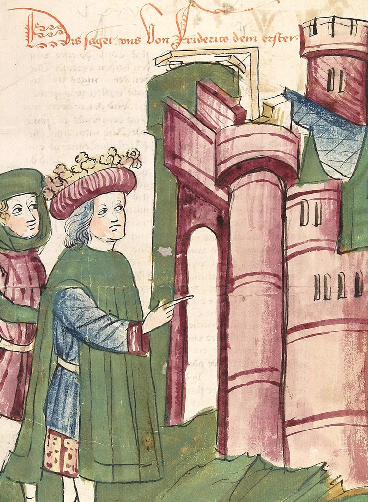 An illustration from Historia septem sapientum, dt. ; Martinus Oppaviensis: Chronicon pontificum et imperatorum, dt., 1450, leaf 427