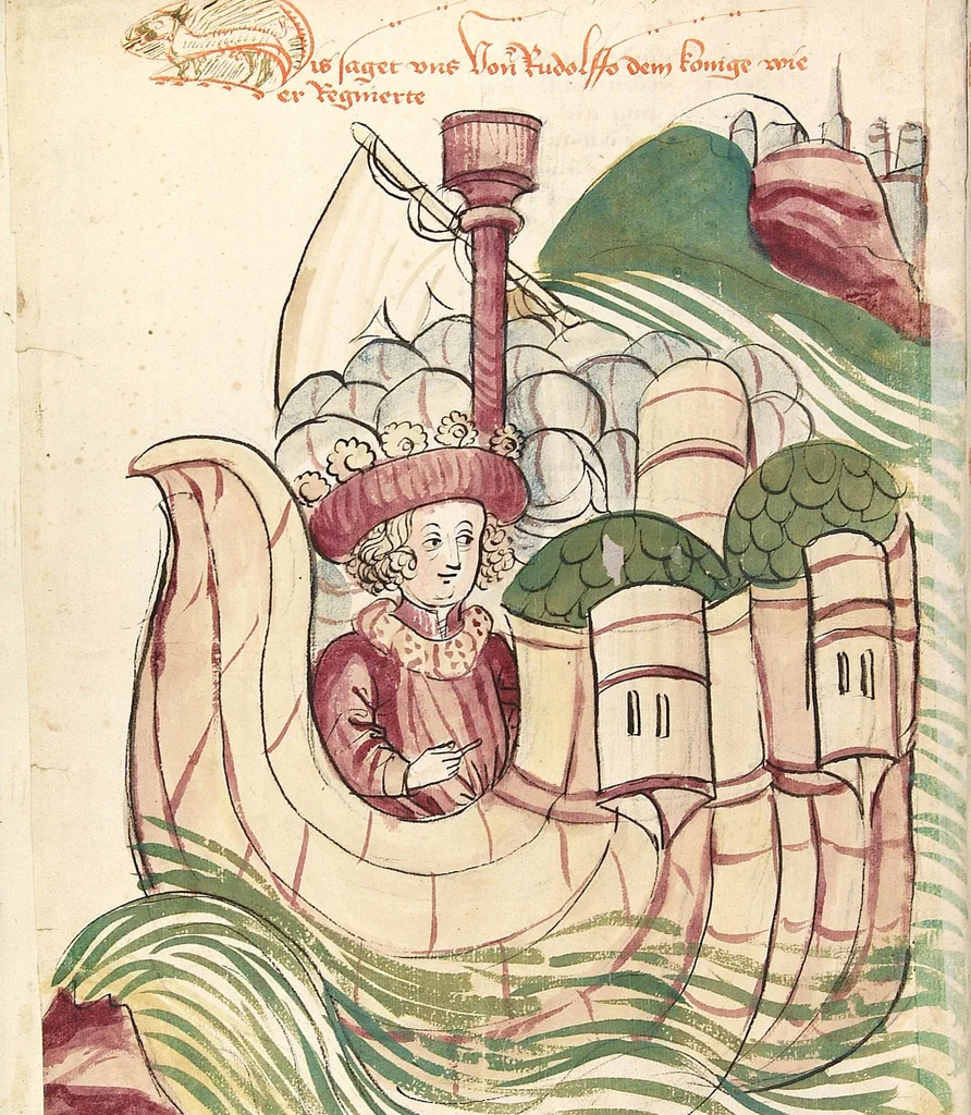 An illustration from Historia septem sapientum, dt. ; Martinus Oppaviensis: Chronicon pontificum et imperatorum, dt., 1450, leaf 448