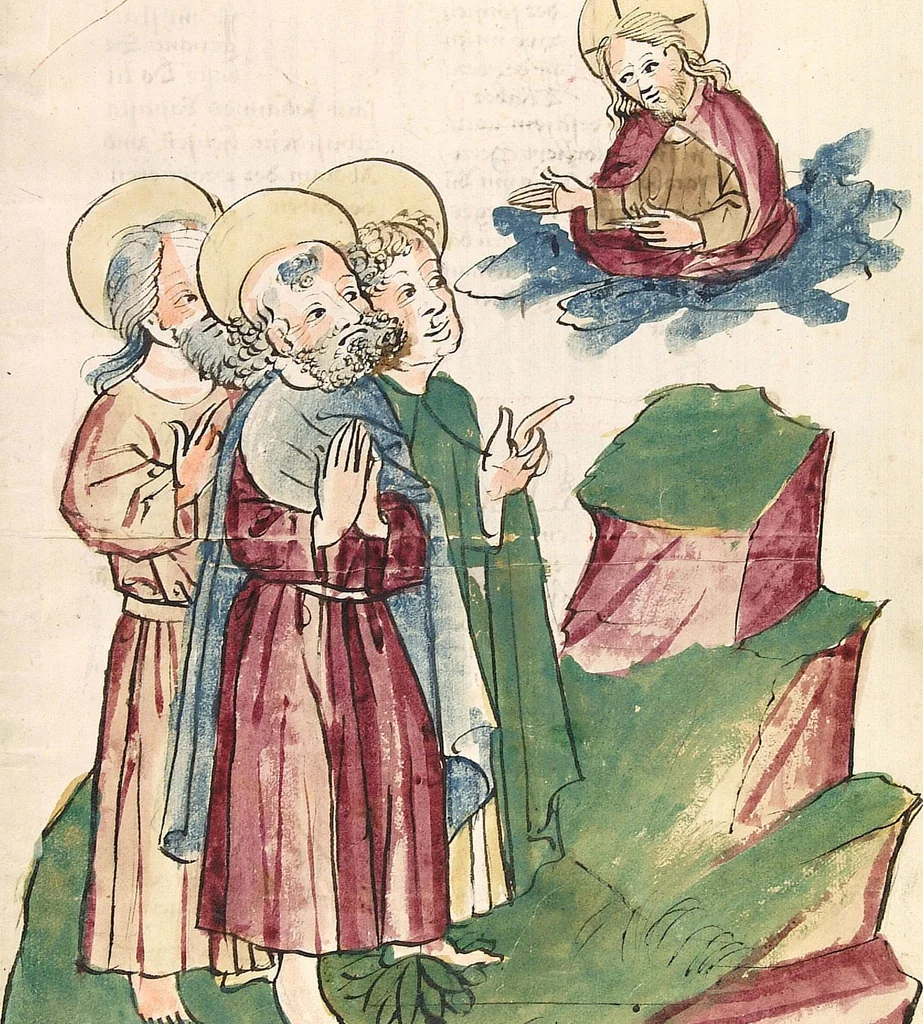 An illustration from Historia septem sapientum, dt. ; Martinus Oppaviensis: Chronicon pontificum et imperatorum, dt., 1450, leaf 475
