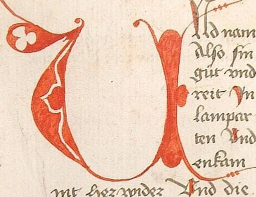 An illustration from Historia septem sapientum, dt. ; Martinus Oppaviensis: Chronicon pontificum et imperatorum, dt., 1450, leaf 79