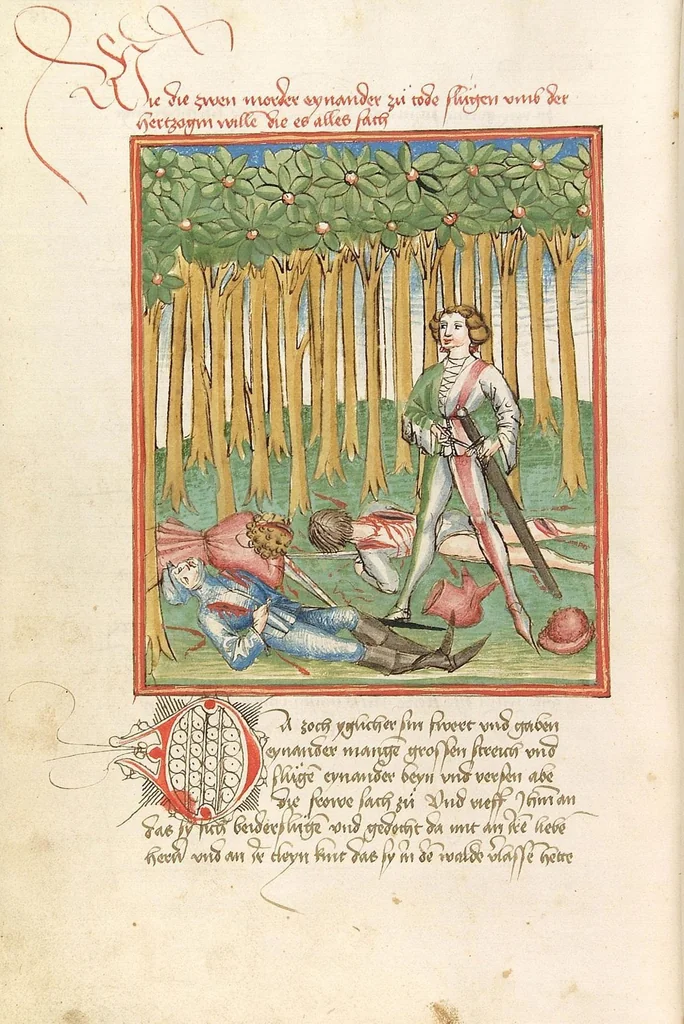 An illustration from Herpin, 1470, leaf 28