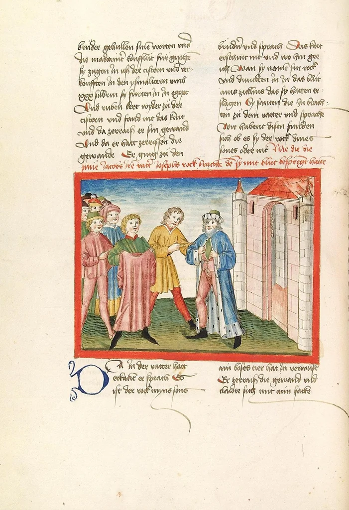 An illustration from Bücher Mose, Josua, Richter, Ruth, 1477, leaf 110