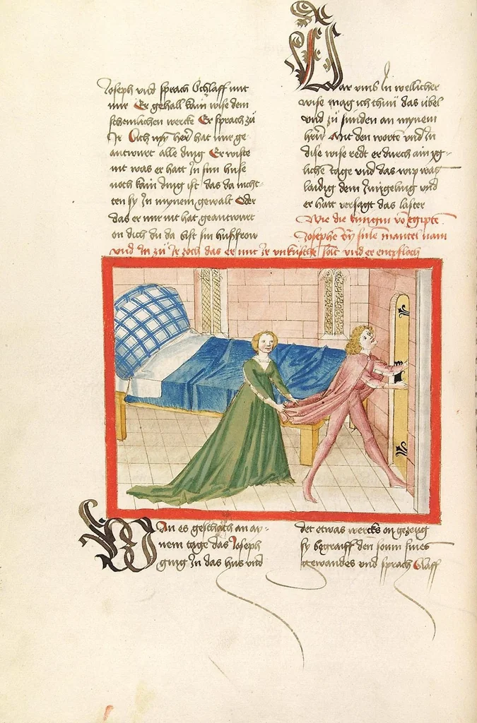 An illustration from Bücher Mose, Josua, Richter, Ruth, 1477, leaf 114