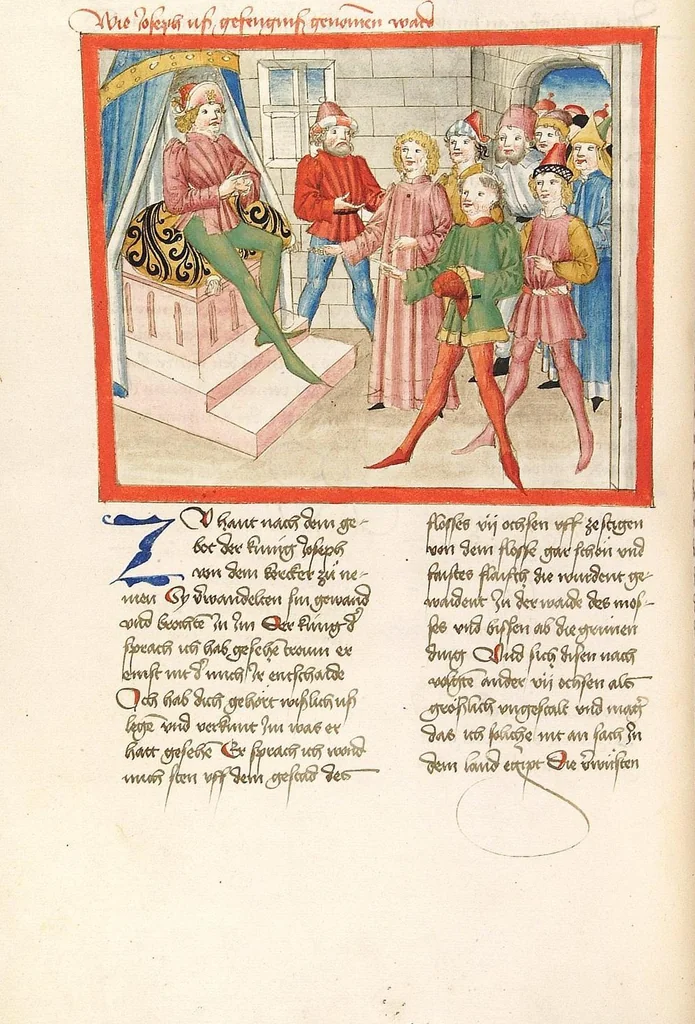 An illustration from Bücher Mose, Josua, Richter, Ruth, 1477, leaf 118