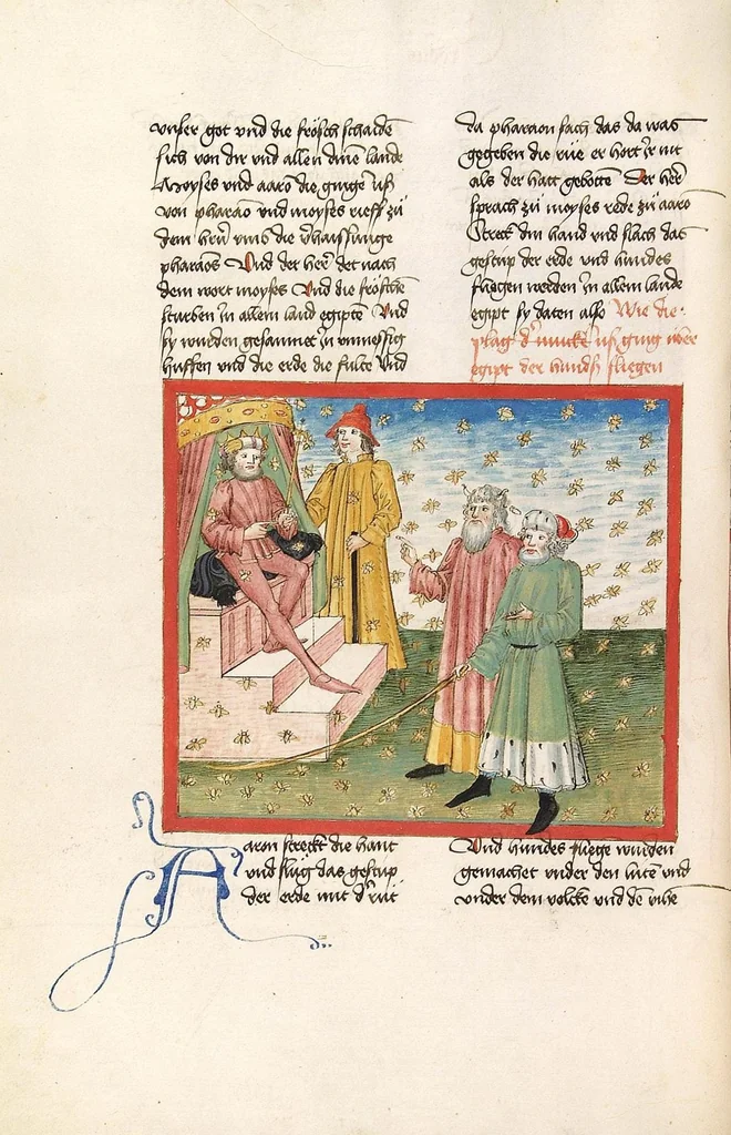 An illustration from Bücher Mose, Josua, Richter, Ruth, 1477, leaf 162