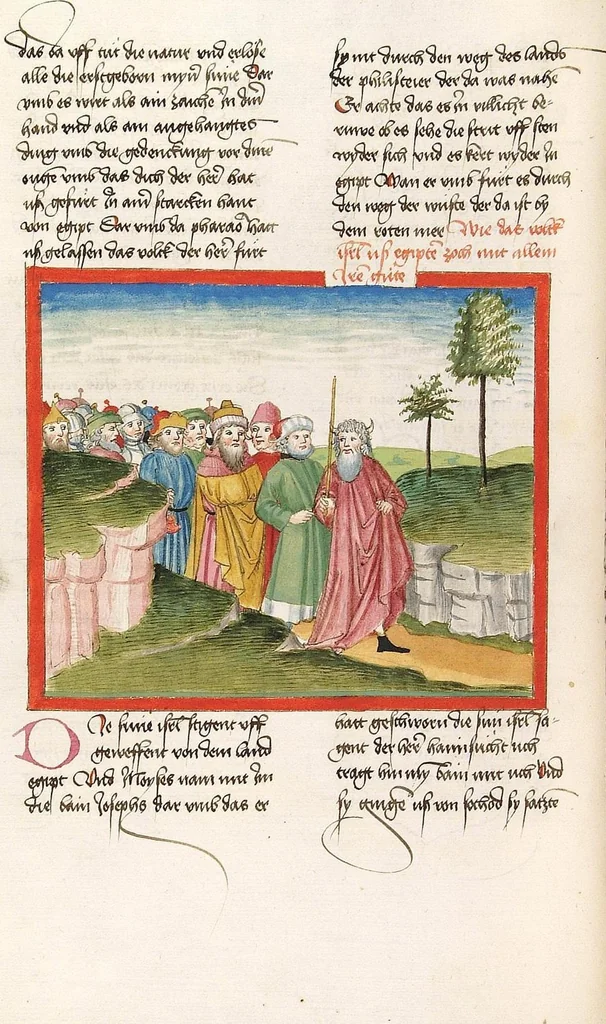 An illustration from Bücher Mose, Josua, Richter, Ruth, 1477, leaf 178
